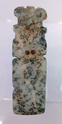 Pre-Columbian Mixtec Penate Figure Pendant Mottled Stone