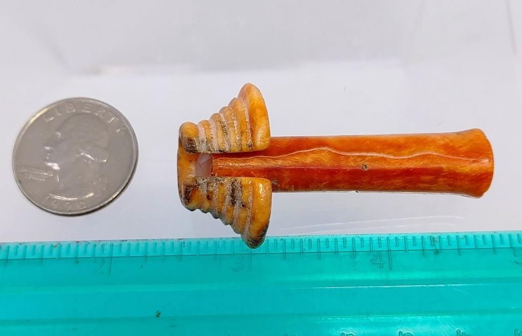 Pre-Columbian Mayan Spondylus Ear Flare with Tube