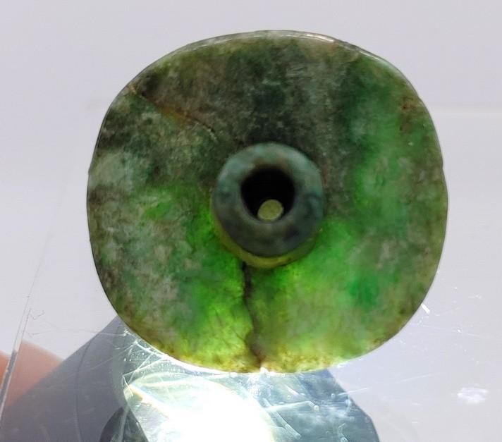 Pre-Columbian Mayan Apple Green Jadeite Ear Flare