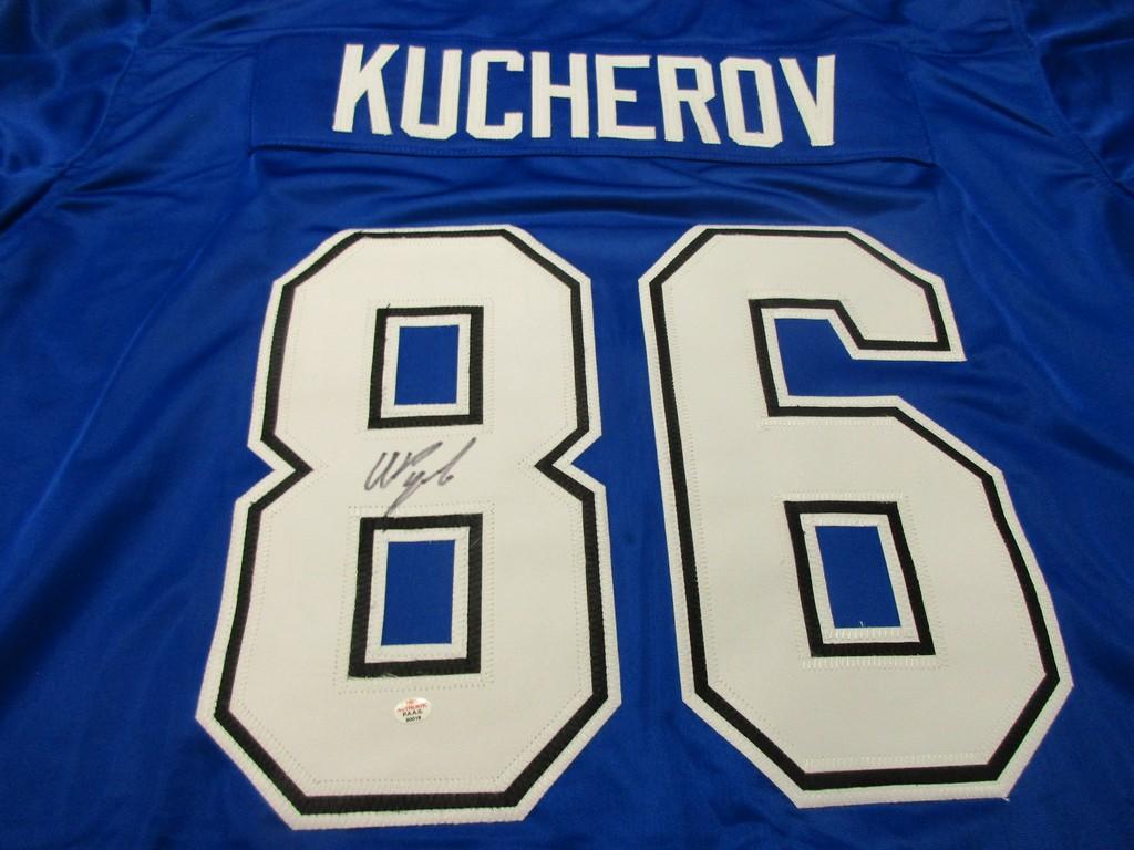 Nikita Kucherov of the Tampa Bay Lightning signed autographed hockey jersey PAAS COA 018
