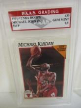 Michael Jordan Chicago Bulls 1991-92 NBA Hoops MVP #30 graded PAAS Gem Mint 9.5