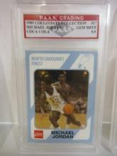Michael Jordan North Carolina 1989 Collegiate Collection Coca Cola #17 graded PAAS Gem Mint 9.5