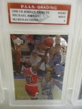Michael Jordan Bulls 1998 UD Jordan Tribute MJ Reflections #MJ83 graded PAAS Mint 9