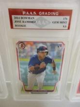 Jose Ramirez Cleveland Indians 2014 Bowman ROOKIE #176 graded PAAS Gem Mint 9.5