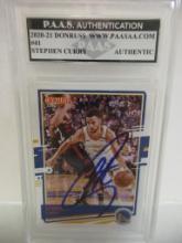 Stephen Curry of the Golden State Warriors signed autographed slabbed sportscard PAAS COA 877