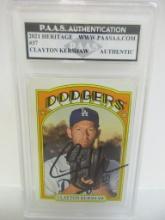 Clayton Kershaw of the La Dodgers signed autographed slabbed sportscard PAAS COA 192