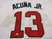 Ronald Acuna Jr of the Atlanta Braves signed autographed baseball jersey PAAS COA 715