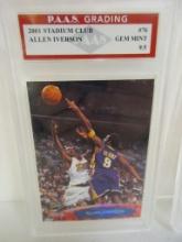 Allen Iverson  Philadelphia 76ers 2001 Stadium Club #76 graded PAAS Gem Mint 9.5