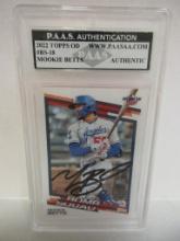 Mookie Betts of the LA Dodgers signed autographed slabbed sportscard PAAS COA 101