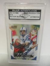 Peyton Manning of the Indianapolis Colts signed autographed slabbed sportscard PAAS COA 970