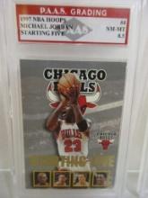 Michael Jordan Chicago Bulls 1997 NBA Hoops Starting Five #4 graded PAAS NM-MT 8.5