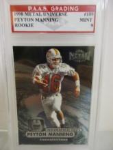 Peyton Manning Colts 1998 Metal Universe ROOKIE #189 graded PAAS Mint 9