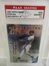 Ken Griffey Jr Seattle Mariners 1999 Topps Finest Sterling #256 graded PAAS Gem Mint 9.5