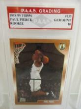 Paul Pierce Boston Celtics 1998-99 Topps ROOKIE #135 graded PAAS Gem Mint 10