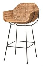 Jamie Young Nusa Bar Stool In Natural Rattan And Black Steel 20NUSA-BSNA