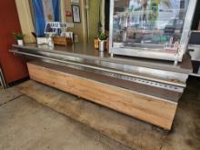 115" Wood and S/S Front Cashier Counter with Storage