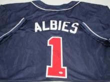 Ozzie Albies of the Atlanta Braves signed autographed baseball jersey PAAS COA 205