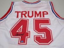 Donald Trump POTUS signed autographed basketball jersey TAA COA 111