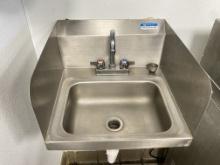 Wall Mount Stainless Steel Hand Sink with side and back splash