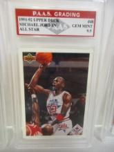 Michael Jordan Chicago Bulls 1991-92 Upper Deck All Star #48 graded PAAS Gem Mint 9.5