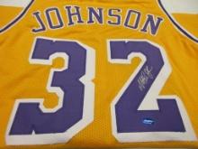 Magic Johnson of the LA Lakers signed autographed basketball jersey TAA COA 146