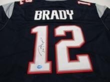 Tom Brady of the New England Patriots signed autographed football jersey TAA COA 135