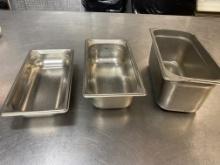 1/3  Size insert pans-  2", 4" and 6" deep