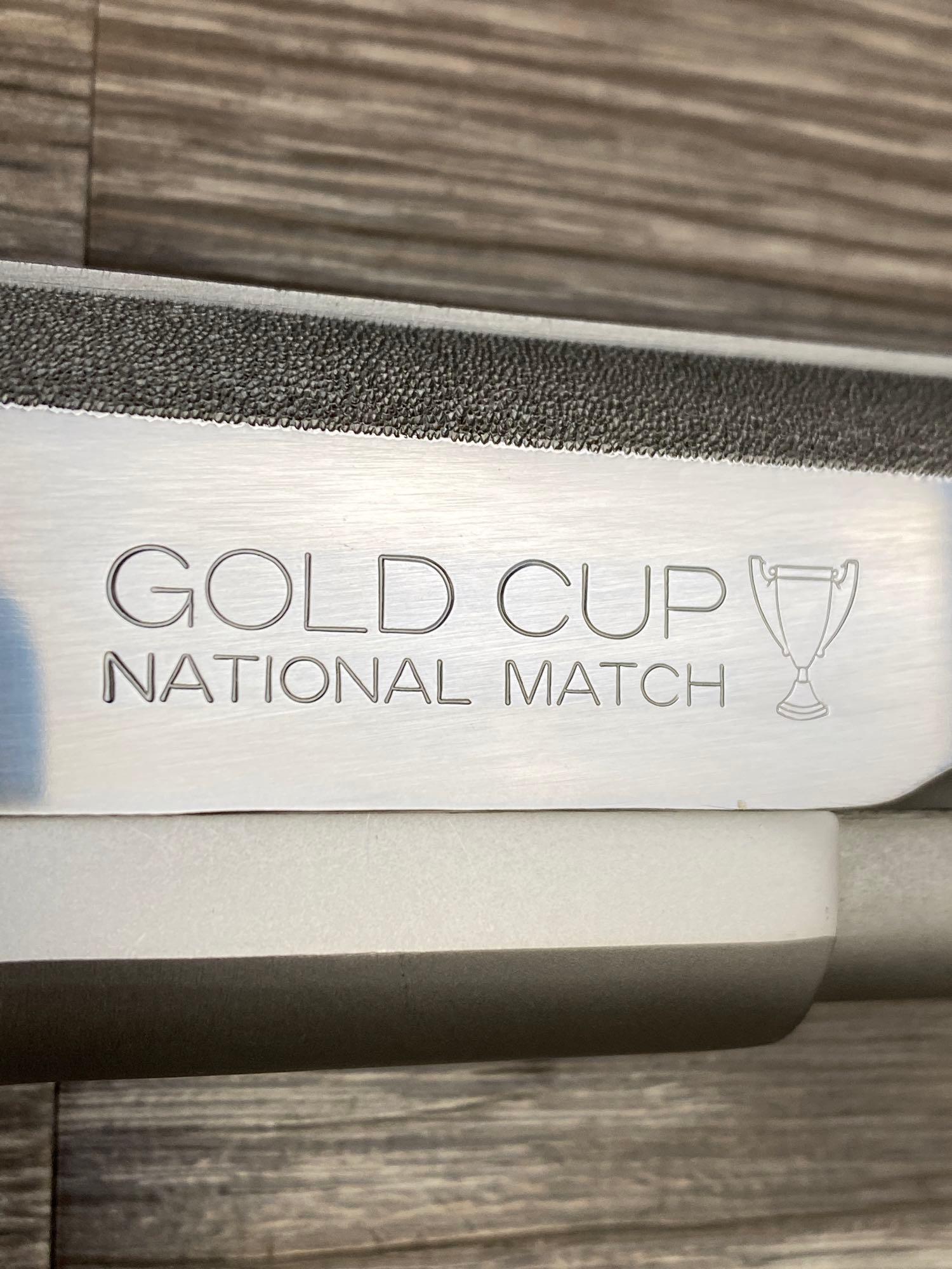 CASED COLT 1911 STAINLESS GOLD CUP NATIONAL MATCH .45 SEMI-AUTO PISTOL