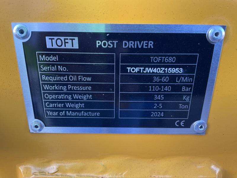 TOFT TOFT680 POST DRIVER ATTACHMENT FOR SKID STEER