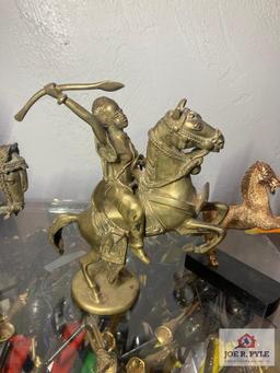 Group three metal statues 6" to 10"
