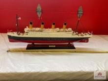 "RMS Titanic 32" Cruise Ship Model" Wood w/LED Lights