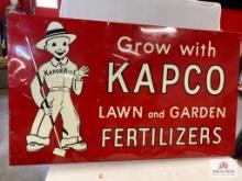 1950's "Grow With Kapco Lawn & Garden Fertilizers" Tin Sign