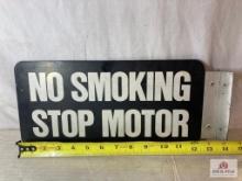 1950's "No Smoking Stop Motor" Tin Flange Sign