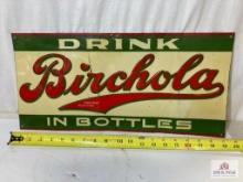1920's "Drink Birchola In Bottles" Metal Sign