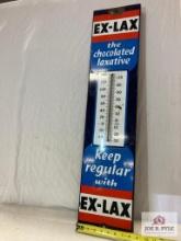 1920's "Ex-Lax: Keep Regular With" Thermometer Porcelain Sign