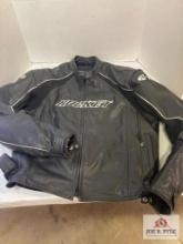 Joe Rocket black leather racing jacket Size 48