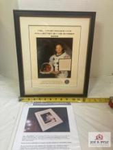 Neil Armstrong Lock Of Hair Sample Photo Frame