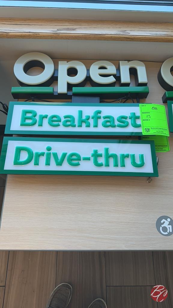 Open,Breakfast&Drive-Thru Lighted Signs