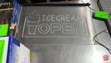 Lighted Ice Cream Open Sign