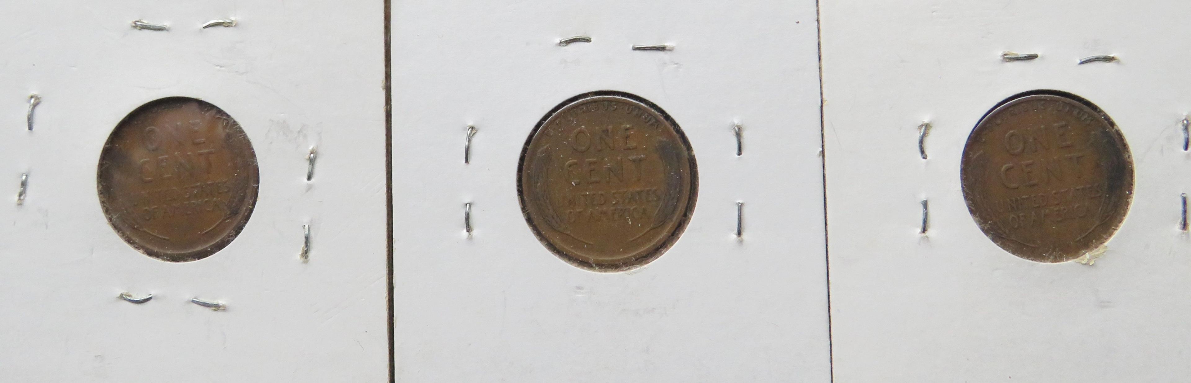 (3) 1909- Lincoln Head Pennies