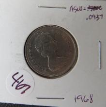 1968- Canadian Silver Quarter