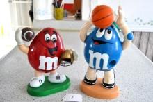 2 M&M candy dispensers