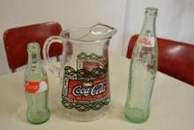Coke pitcher & glasses