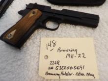 Browning 1911 22 Pistol 22 LR w/Browning Holster & extra Magazine