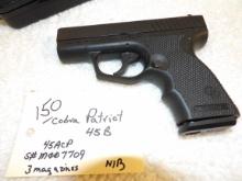 Cobra Model Patriot 45B 45ACP Pistol w/3 Magazines &hard case NIB (Next Pistol Consecutive SN)