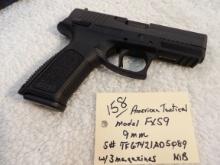 American Tactical AHSS Model FXS9 9mm Pistol w/3 Magazines, extra Back Strap & hard case NIB