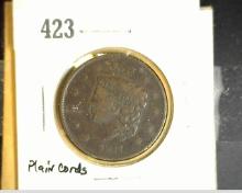 1837 U.S. Large Cent, Fine-VF. Plain cords.