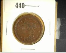 1854 U.S. Large Cent, EF.