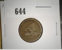 1858 SL U.S. Flying Eagle Cent, About Good