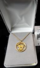 1971 Hog Penny Pendant and necklace, handcut from a 1971 Bermuda One Cent, Gold-plated.  Similar for